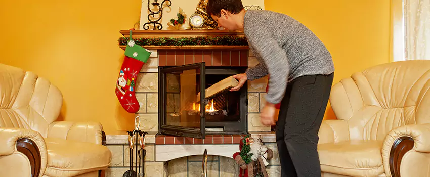 Rusted Metal Fireplace Restoration in Towson, Maryland